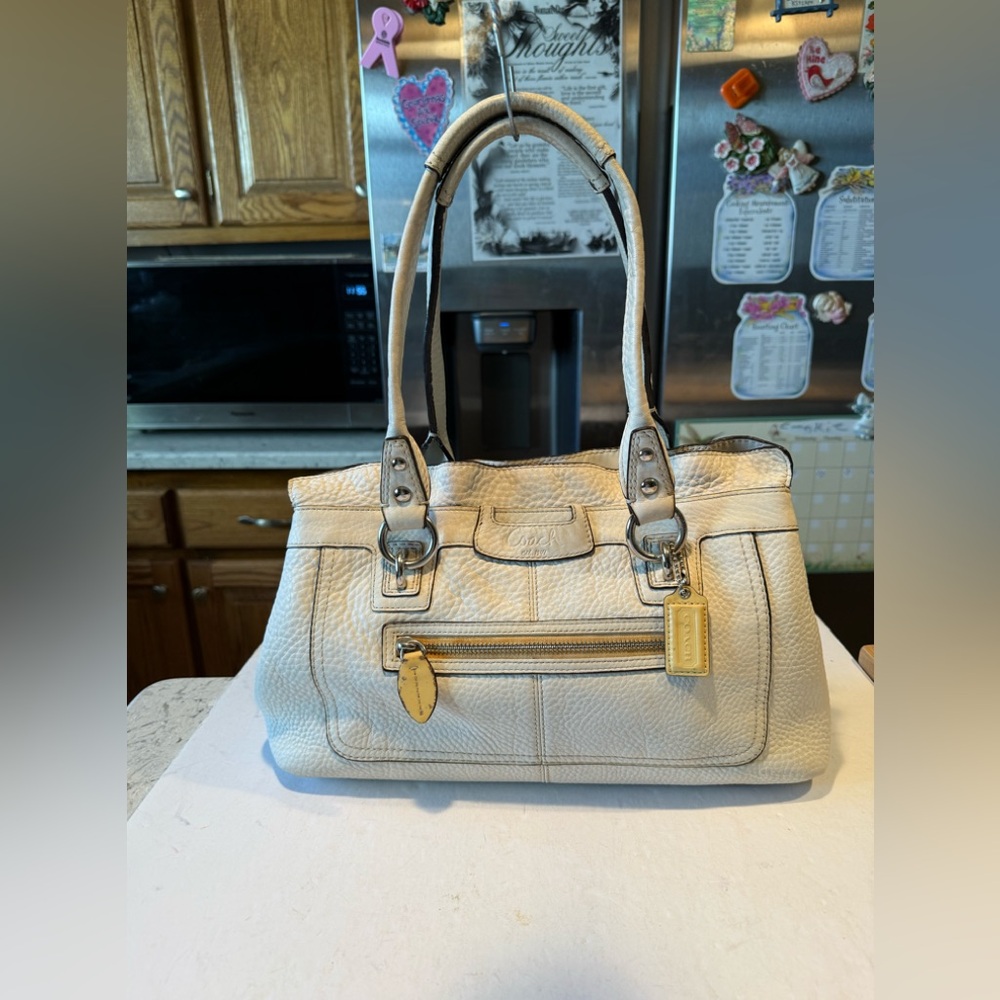 Coach White Leather Satchel Shoulderbag